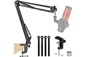 Microphone Stands - QuadCast Boom Arm Mic , Adjustable Suspension Boom Scissor Arm Stand for HyperX QuadCast, QuadCast S – RGB USB Condenser Microphone by SUNMON