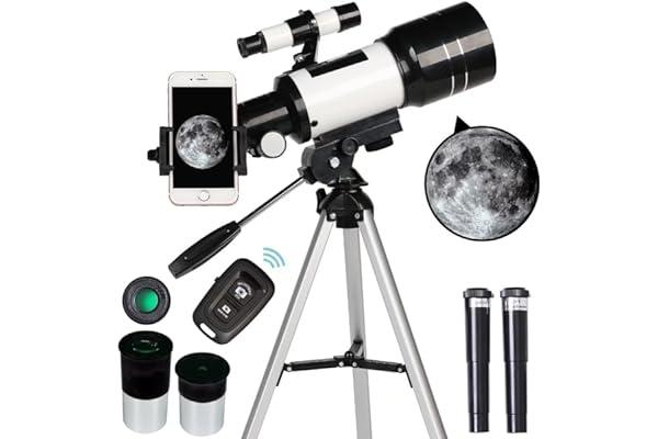 
   Best Selling Telescope Refractors
   - Telescope for Adults & Kids, 70mm Aperture Refractor (15X-150X) Portable Travel Telescope with Phone Adapter & Wireless Remote, Astronomy Beginners Gifts, Black