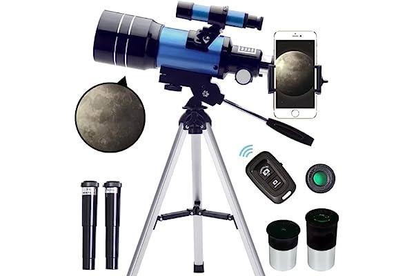 
   Best Selling Telescope Refractors
   - ToyerBee Telescope for Adults & Kids, 70mm Aperture (15X-150X) Portable Refractor Telescopes for Astronomy Beginners, 300mm Professional Travel Telescope with A Smartphone Adapter& A Wireless Remote