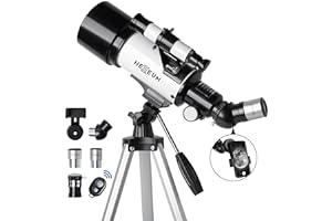 
   Best Selling Telescope Refractors
   - Telescope for Kids & Adults - 70mm Aperture 500mm AZ Mount Fully Multi-Coated Optics Astronomical refracting Portable Telescopes, with Tripod Phone Adapter, Carrying Bag, Remote Control White