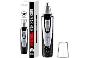 Nose & Ear Hair Trimmers - Ear and Nose Hair Trimmer Clipper - 2023 Professional Painless Eyebrow & Facial Hair Trimmer for Men Women, Battery-Operated Trimmer with IPX7 Waterproof, Dual Edge Blades for Easy Cleansing Black