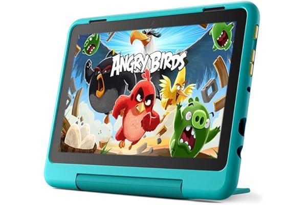 
   Best Selling Climate Pledge Friendly: Electronics
   - Amazon Fire HD 8 Kids Pro tablet- 2022, ages 6-12 | 8" HD screen, slim case for older kids, ad-free content, parental controls, 13-hr battery, 32 GB, Hello Teal