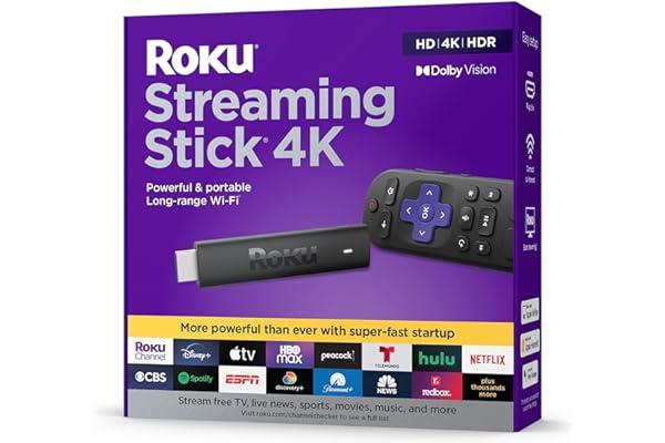 
   Best Selling Streaming Media Players
   - Roku Streaming Stick | Portable Device 4K/HDR/Dolby Vision. Voice Remote, Free & Live TV