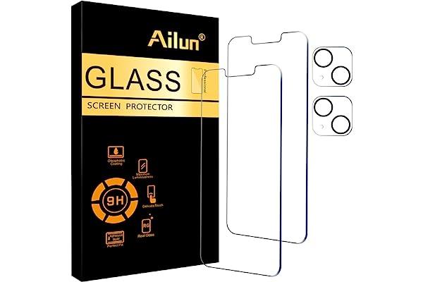 
   Best Selling Cell Phone Screen Protectors
   - Ailun 2 Pack Screen Protector for iPhone 13 [6.1 inch Display] with 2 Pack Tempered Glass Camera Lens Protector,[9H Hardness]-HD[4 Pack]