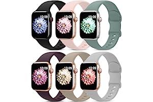 
   Best Selling Smartwatch Bands
   - 6 Pack Sport Bands Compatible with Apple Watch Band 38mm 40mm 41mm 42mm 44mm 45mm 49mm,Soft Silicone Waterproof Strap Compatible with iWatch Apple Watch Series 9 Ultra 8 7 6 5 4 3 2 1 SE Women Men