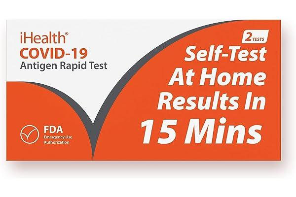 
   Best Selling Clinical Diagnostic Test Kits
   - iHealth COVID-19 Antigen Rapid Test, 1 Pack, 2 Tests Total, FDA EUA Authorized OTC at-Home Self Test, Results in 15 Minutes with Non-invasive Nasal Swab, Easy to Use & No Discomfort