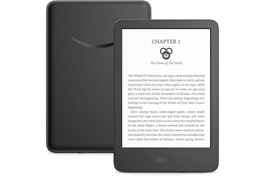 Kindle E-readers - Kindle – The lightest and most compact Kindle, now with a 6” 300 ppi high-resolution display, and 2x the storage – Black