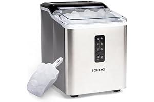 
   Best Selling Ice Makers
   - Igloo Automatic Ice Maker, Self- Cleaning, Countertop Size, 26 Pounds in 24 Hours, Cubes 7 Minutes, LED Control Panel, Scoop Included, Perfect for Water Bottles, Mixed Drinks, Stainless Steel