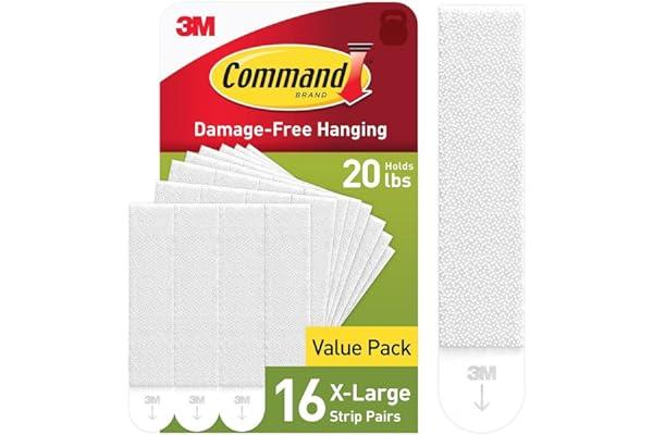 
   Best Selling Picture Hanging Strips
   - Command 20 Lb XL Heavyweight Picture Hanging Strips, Damage Free Hanging Picture Hangers, Heavy Duty Wall Hanging Strips for Christmas Decorations, 16 White Adhesive Strip Pairs