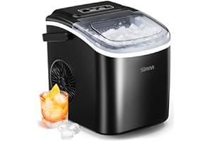 
   Best Selling Ice Makers
   - Silonn Countertop Ice Maker, 9 Cubes Ready in 6 Mins, 26lbs in 24Hrs, Self-Cleaning Ice Machine with Ice Scoop and Basket, 2 Sizes of Bullet Ice for Home Kitchen Office Bar Party, Black