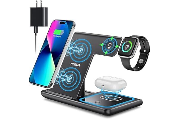 
   Best Selling Climate Pledge Friendly: Electronics
   - Wireless Charger, 3 in 1 Wireless Charging Station, Fast Wireless Charger Stand for iPhone 15 14 13 12 11 Pro Max XR XS 8 Plus, for Apple Watch 8 7 6 5 4 3 2 SE,for AirPods Pro 3 2 (Black)