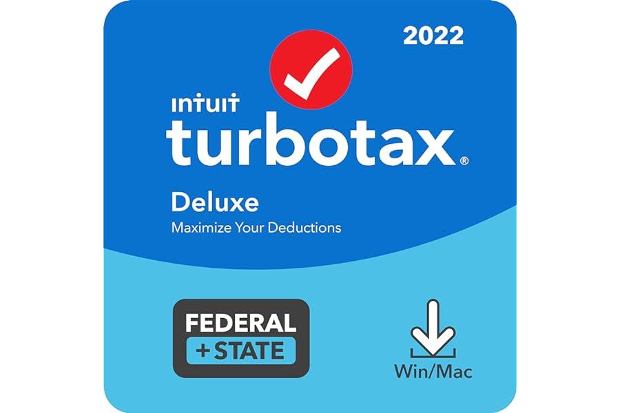 Mac Software - [Old Version] TurboTax Deluxe 2022 Tax Software, Federal and State Tax Return, [Amazon Exclusive] [PC/MAC Download]