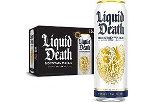 Mineral Drinking Water - Liquid Death Still Mountain Water, 19.2 oz King Size Cans (8-Pack)