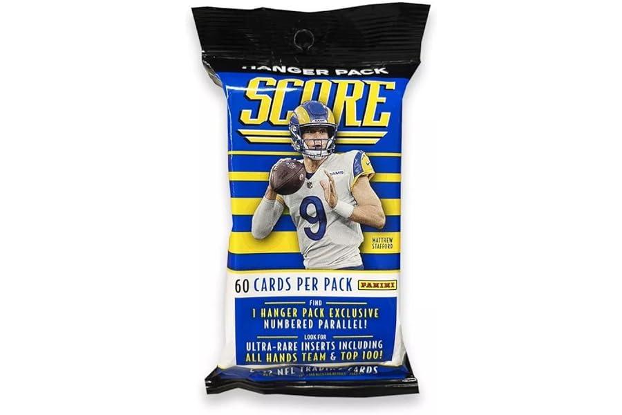 Sports Collectible Trading Card Packs - 2022 Score Football Trading Cards Hanger Pack (60 Cards)