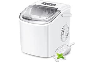 
   Best Selling Ice Makers
   - Countertop Portable Ice Maker Machine with Handle, 9 Bullet-Shaped Ice Cubes Ready in 6 Mins, 26Lbs/24H, Self-Cleaning Function with Ice Scoop and Basket for Home/Kitchen/Party (White)