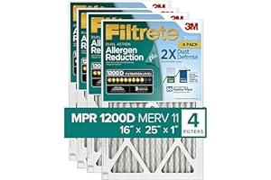 
   Best Selling Furnace Filters
   - Filtrete 16x25x1 Air Filter MPR 1200D MERV 11, Allergen Reduction Plus Dust, 4-Pack Filters (exact dimensions 15.69x19.69x0.81)