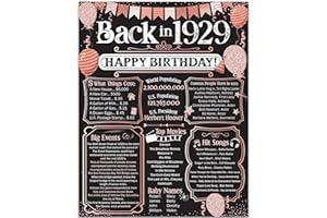 Posters & Prints - 94th Birthday Party Decorations for 94th Birthday (Ninety-four) - Remembering The Year 1929 - Party Supplies - Gifts for Men and Women Turning 94 - Back In 1929 Birthday Card 11x14 Unframed Print