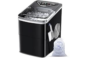 
   Best Selling Ice Makers
   - Ice Makers Countertop, Self-Cleaning Function, Portable Electric Ice Cube Maker Machine, 9 Pellet Ice Ready in 6 Mins, 26lbs 24Hrs with Ice Bags and Scoop Basket for Home Bar Camping RV(Black)