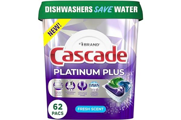 
   Best Selling Commercial Dishwasher Detergents
   - Cascade Platinum Plus ActionPacs Dishwasher Detergent Pods, Fresh, 62 Count