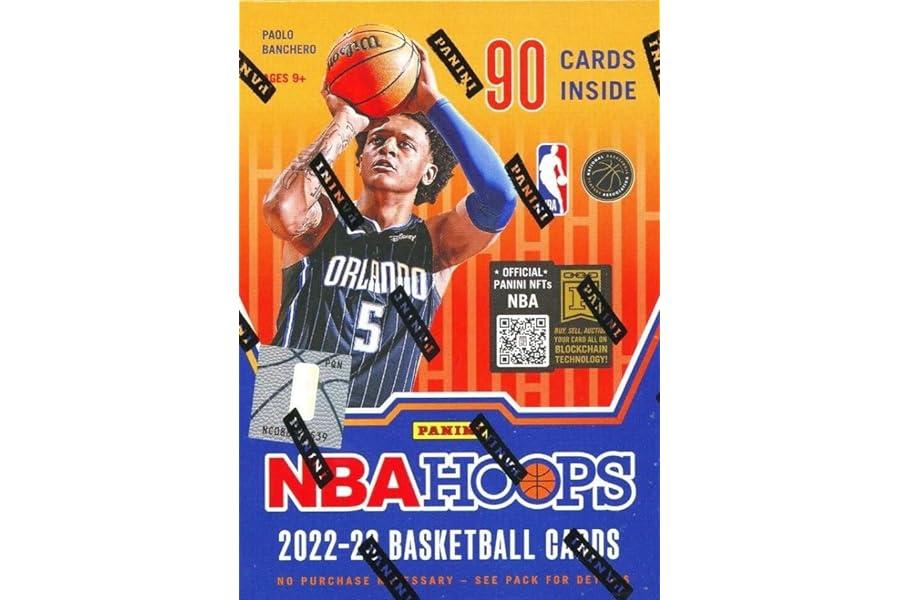 Sports Collectible Trading Card Boxes - 2022 2023 Panini HOOPS Basketball Blaster Box of Packs (90 Cards) with Possible Exclusive Inserts including Rise and Shine Memorabilia Cards