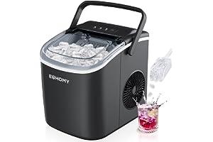 
   Best Selling Ice Makers
   - EUHOMY Countertop Ice Maker Machine with Handle, 26lbs in 24Hrs, 9 Ice Cubes Ready in 6 Mins, Auto-Cleaning Portable Ice Maker with Basket and Scoop, for Home/Kitchen/Camping/RV. (Black)