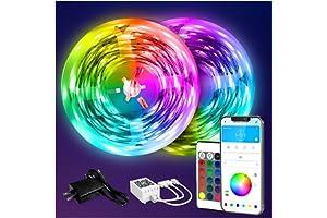 LED Strip Lights - DAYBETTER Led Strip Lights 130ft Color Changing Lights Strip for Bedroom, Desk, Home Decoration, with Remote and 24V Power Supply