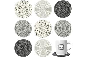 
   Best Selling Place Mats
   - 8 Pcs Absorbent Drink Coasters, 4 Styles Handmade BOHO Woven Coasters for Coffee Table, Heat-resistant Modern Cotton Coasters for Kinds of Cups Housewarming Gift Home Decor(4.3in)