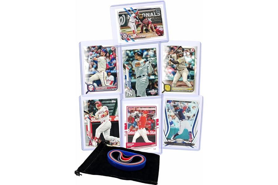 Sports Collectible Trading Card Lots - Baseball Cards: Aaron Judge, Shohei Ohtani, Mike Trout, Ronald Acuna Jr., Bryce Harper, Juan Soto, Fernando Tatis Jr. Assorted Cards Gift Pack