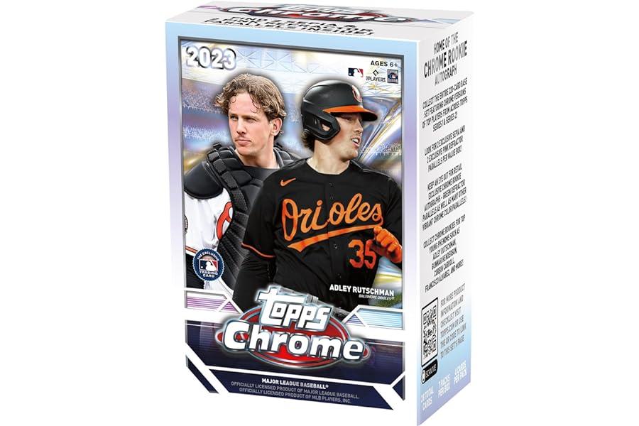 Sports Collectible Trading Card Boxes - Topps 2023 Chrome Baseball Factory Sealed Value Box - Baseball Complete Sets