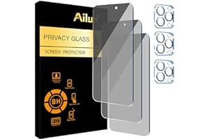 
   Best Selling Cell Phone Screen Protectors
   - Ailun 3Pack Privacy Screen Protector for iPhone 15 Pro Max [6.7 inch]+3Pack Camera Lens Protector,Sensor Protection,Dynamic Island Compatible,Anti Spy Tempered Glass[9H Hardness]-HD[Black][6 Pack]