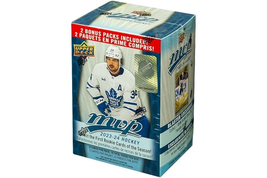 Sports Collectible Trading Card Boxes - 2023-24 Upper Deck MVP Hockey Blaster Box