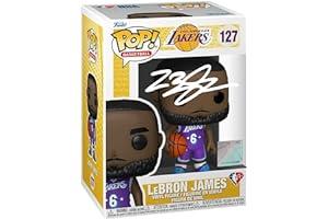 Sports Collectible Figurines - LeBron James #127 Facsimile Signed Reprint Laser Autographed Funko POP! Basketball NBA: Los Angeles Lakers Figurine with Protector Case