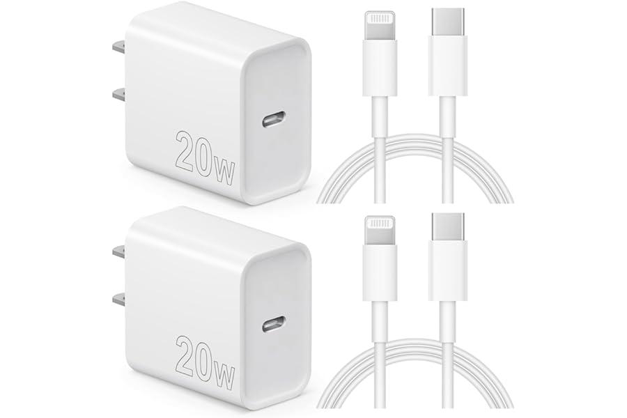 Cell Phone Chargers & Power Adapters - iPhone and iPad Charger Super Fast Charger 20W PD USB C Wall Charger with 6FT Fast Charging Cable Compatible with iPhone14/14 Pro Max/13/13Pro/12/12 Pro/11/11Pro/XS,iPad