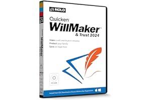 Mac Software - Quicken WillMaker & Trust 2024 - Estate Planning Software - Includes Will, Living Trust, Health Care Directive, Financial, Power of Attorney - Legally Binding - [CD, PC/Mac Download, Online]