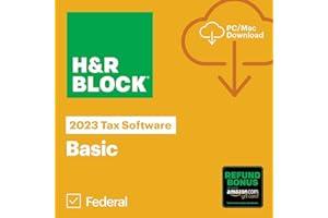 Mac Software - H&R Block Tax Software Basic 2023 with Refund Bonus Offer (Amazon Exclusive) (PC/MAC Download)