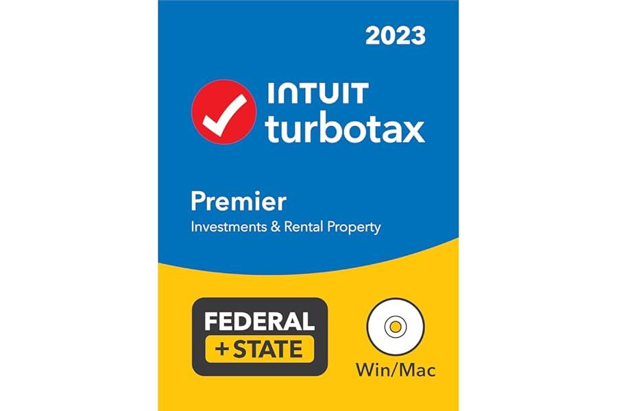 Tax Preparation - TurboTax Premier 2023 Tax Software, Federal & State Tax Return [Amazon Exclusive] [PC/MAC Disc]