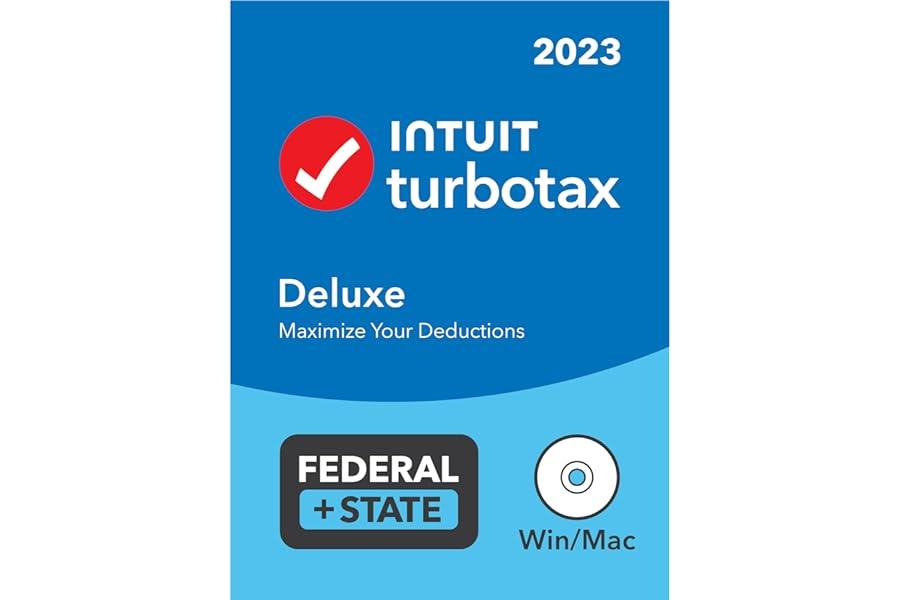 Tax Preparation - TurboTax Deluxe 2023 Tax Software, Federal & State Tax Return [Amazon Exclusive] [PC/MAC Disc]