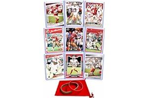 Sports Collectible Trading Card Lots - San Francisco 49ers Cards: Brock Purdy, Christian McCaffrey, Deebo Samuel, George Kittle, Brandon Aiyuk, Nick Bosa, Steve Young, Joe Montana, Jerry Rice ASSORTED Football Stars & GOATs Trading Card & Wristbands Gift Pack