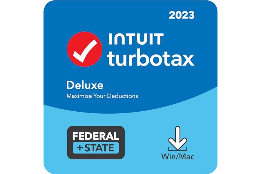 Tax Preparation - TurboTax Deluxe 2023 Tax Software, Federal & State Tax Return [Amazon Exclusive] [PC/Mac Download]