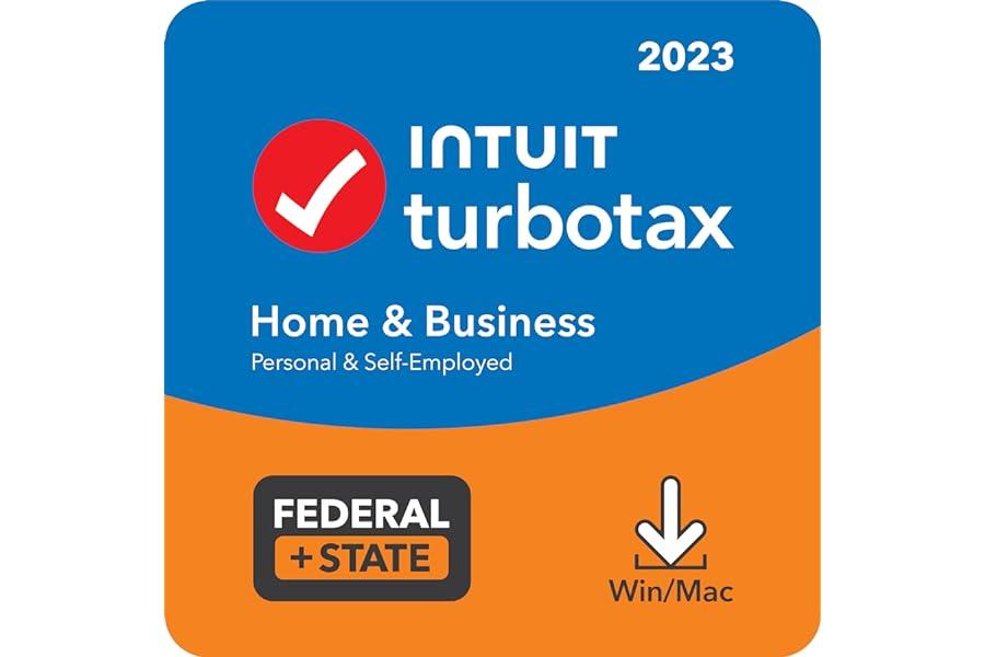 Tax Preparation - TurboTax Home & Business 2023 Tax Software, Federal & State Tax Return [Amazon Exclusive] [PC/Mac Download]