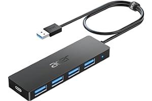 Computer Networking Hubs - Acer USB Hub 4 Ports, Multiple USB 3.0 Hub, USB A Splitter for Laptop with USB C Power Port, USB Extender for A Port Laptop, Windows, Linux, Acer PC and More