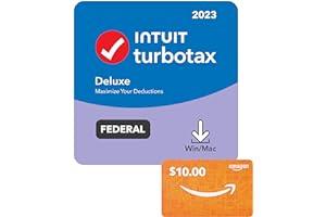 Tax Preparation - TurboTax Deluxe 2023 + $10 Amazon Gift Card [PC/Mac Download]